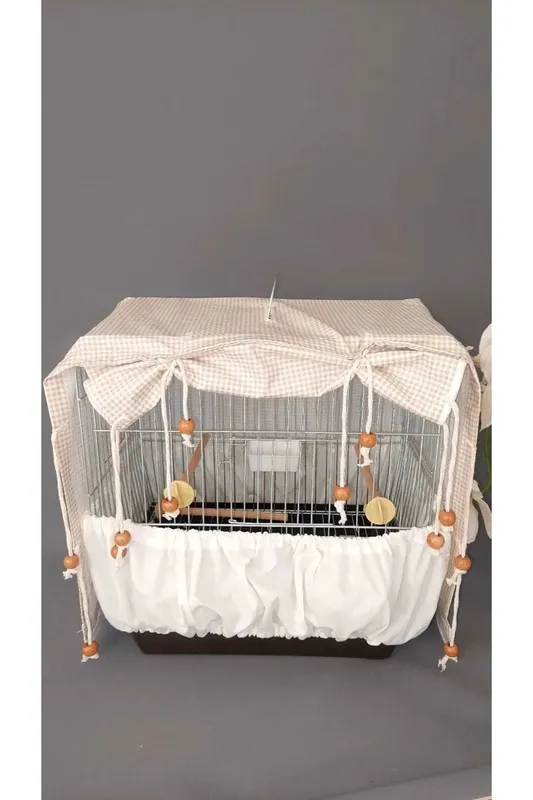 Ahşap Boncuklu  ve İpli  Şık Kafes Örtüsü