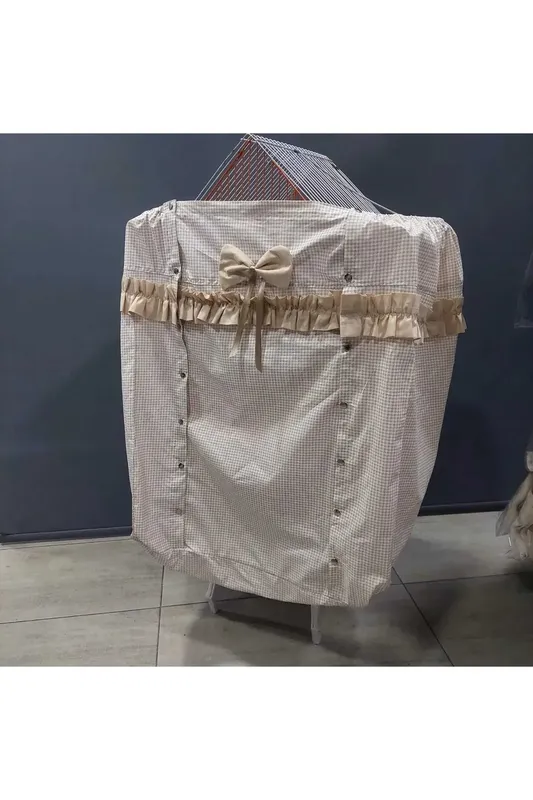 Krem Rengi Papyon Süslü Kuş Kafesi Örtüsü