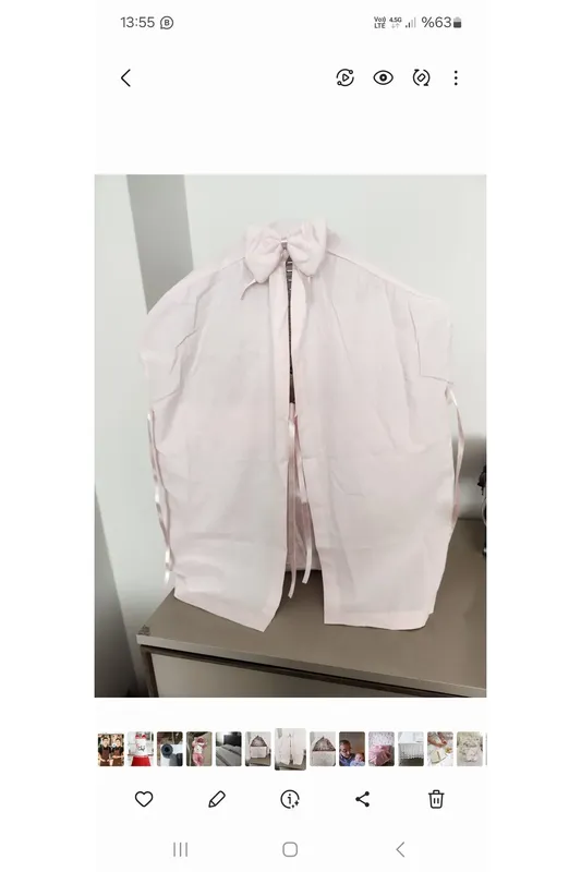 Pembe Renk Papyon Desenli Kuş Kafesi Örtüsü