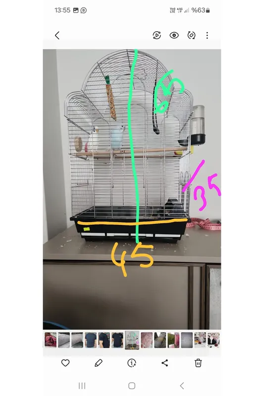 Pembe Renk Papyon Desenli Kuş Kafesi Örtüsü