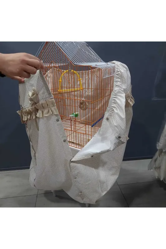Sade Papyon Desenli Kuş Kafesi Örtüsü