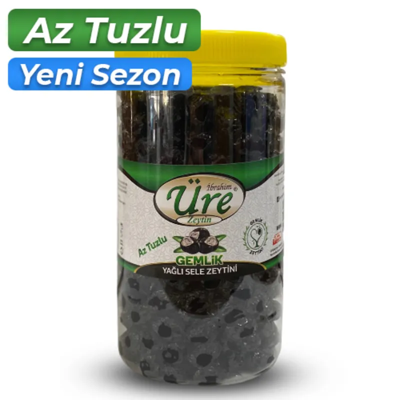 Üre İRİ Yağlı Sele Az Tuzlu Siyah Zeytin NET 1kg