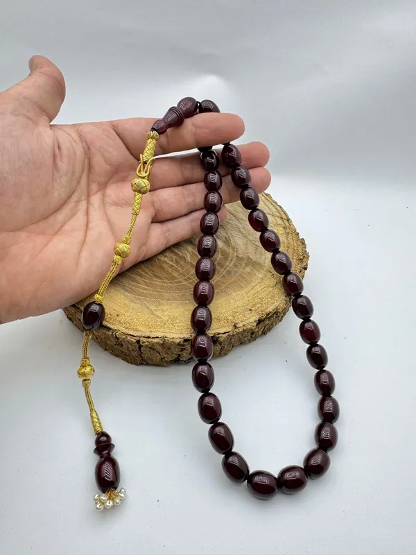 Osmanlı Benzetmesi Özel Renkli Kehribar El Yapımı Tesbih