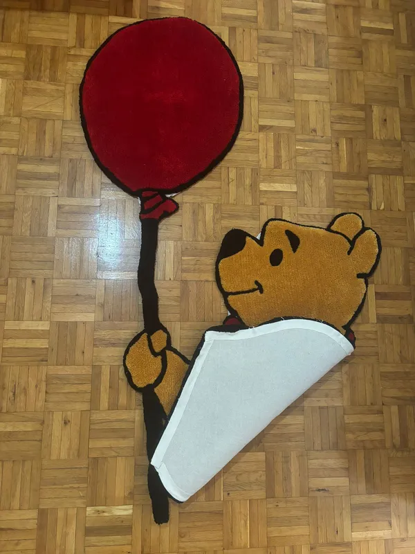 winnie karakterli el dokuması dekoratif halı 