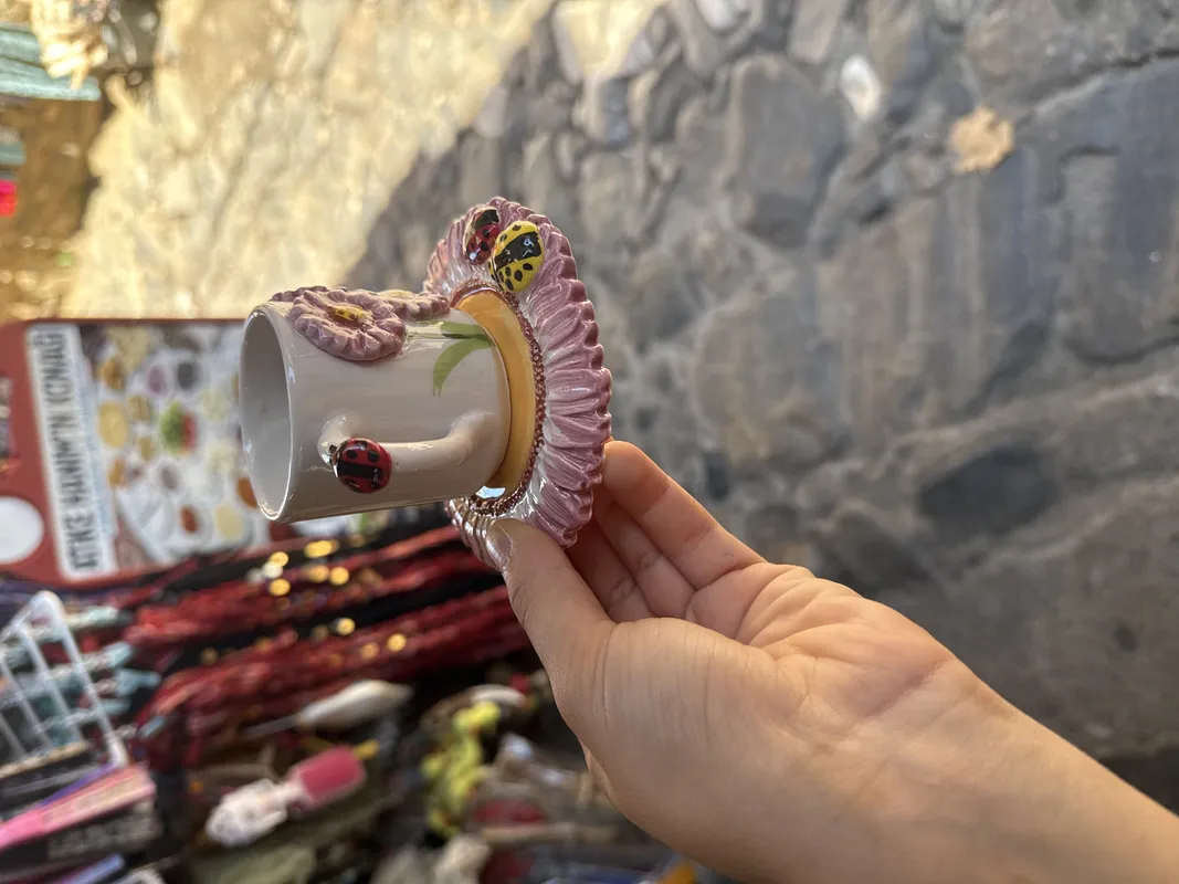 2 Li kahve fincanı papatya desenli  başka renkleri de var
