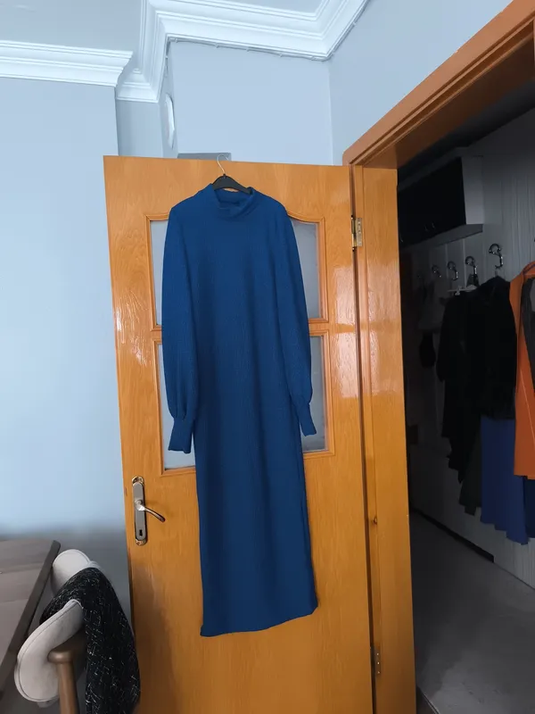 Tiriko elbise mavi renk  38 40 beden araligi