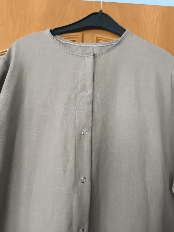 Uzun elbise uzun kollu açık kahve rengi muslin kumaş 38 40 beden uyumlu
