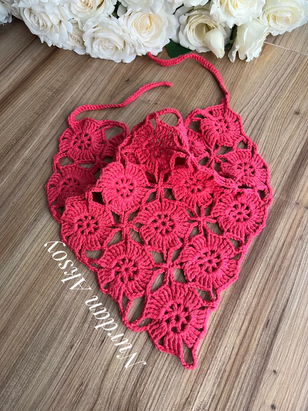 El Örmesi Motifli Saç Bandı Pembe Bandana