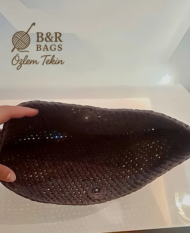 Cluch Çanta Rafya Acı Kahve Rengi