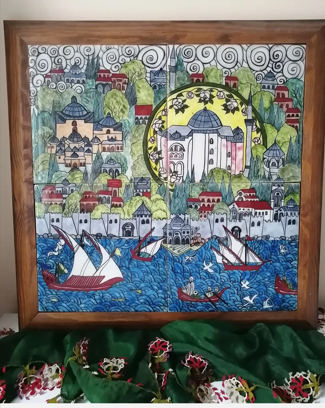 Denizli İstanbul Tasvirli Çini Tablo