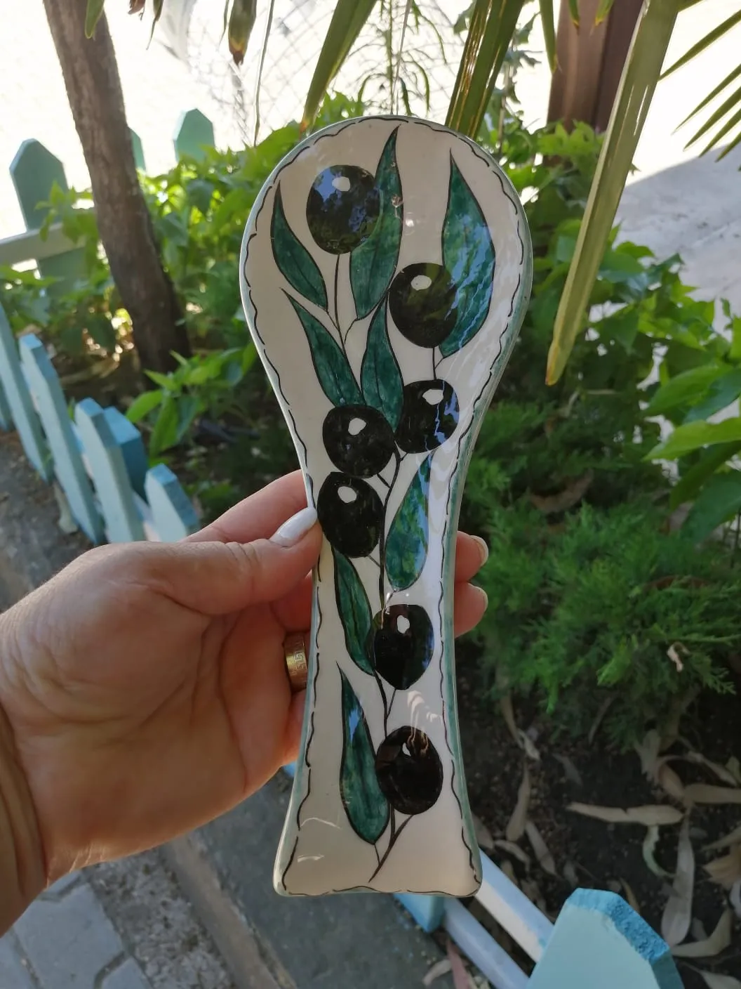 Zeytin Motifli El Yapımı İznik Çini Kaşık