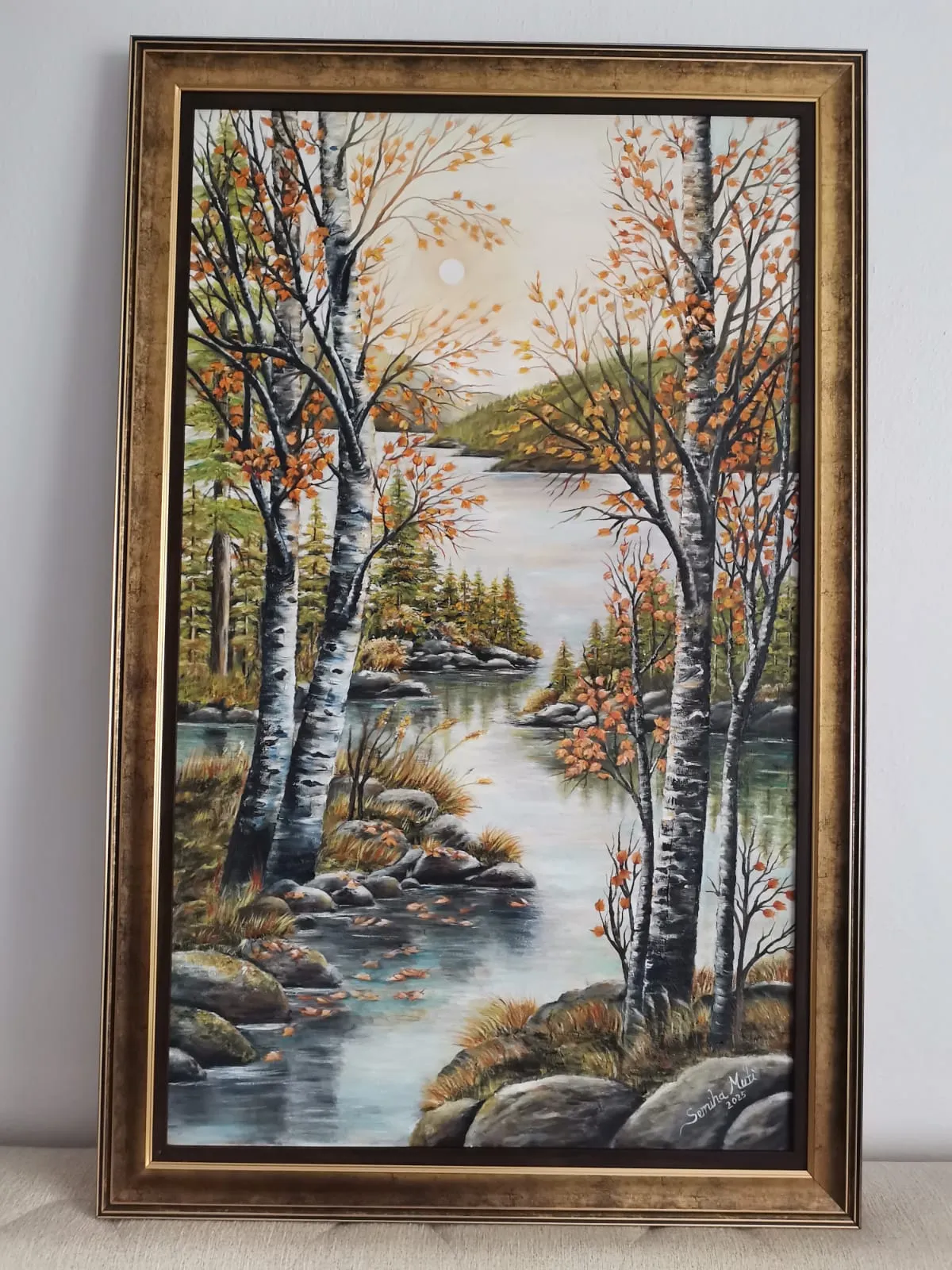 Sonbahar Nehri Manzara Yağlı Boya Tablo