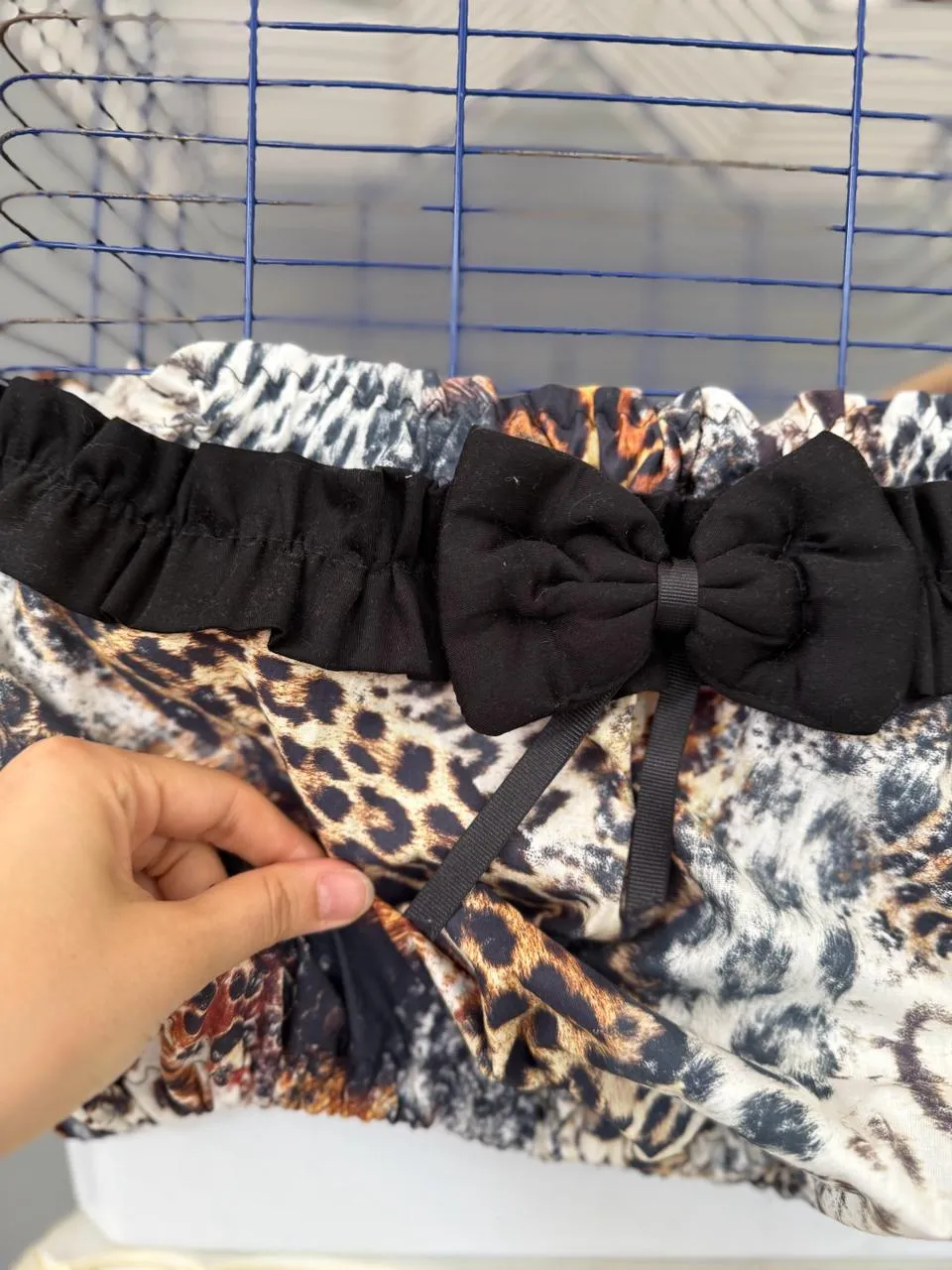 Lastikli ve Yıkanabilir Leopar Kafes Eteği – 40×25 cm