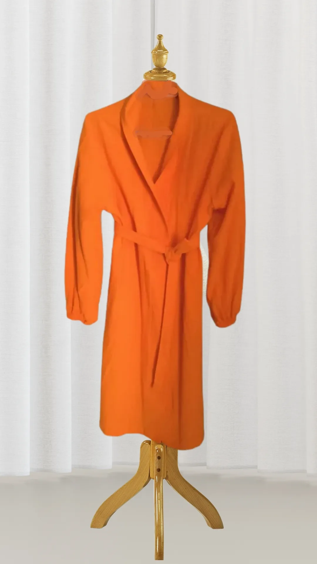 Turuncu Kimono Keten Kumaş Standart Beden Günlük Ve Plaj Kullanımına Uygun