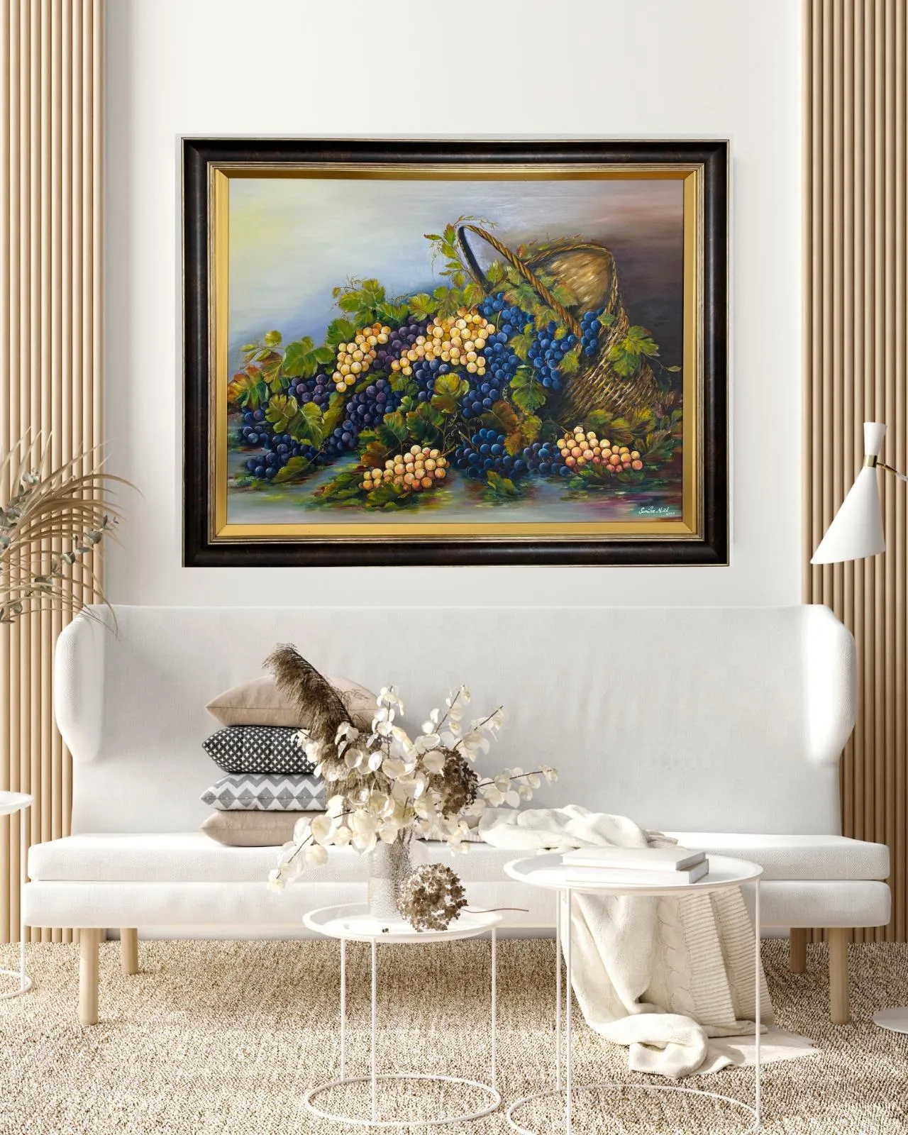 Doğal Üzüm Görselli Yağlı Tablo – 60×60 cm