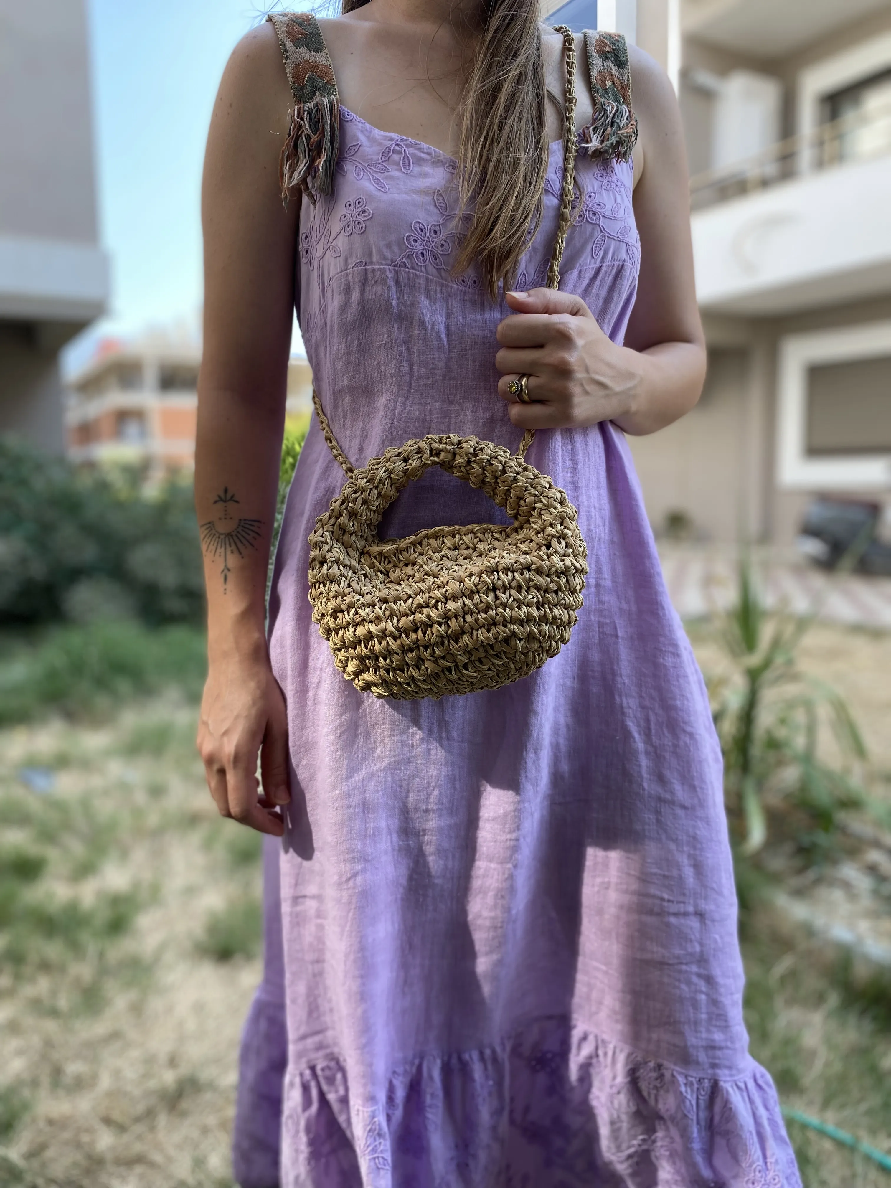 Mini Boy El Örgüsü  Mikro Bag Hasır Çanta